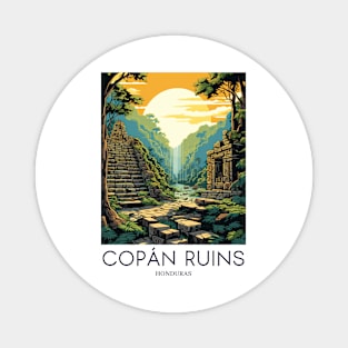 A Pop Art Travel Print of the Copán Ruins - Honduras Magnet